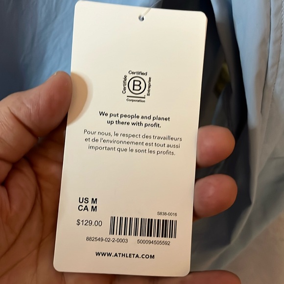 NWT Athleta Oversized Poplin Shirt - blue button up Sz M - Picture 12 of 13